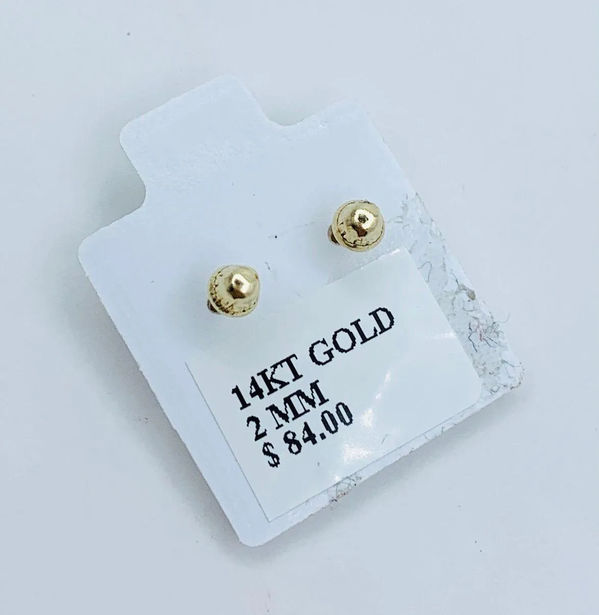 Real 14k Gold Tiny earrings pink Earrings 2mm Studs  - Image 2