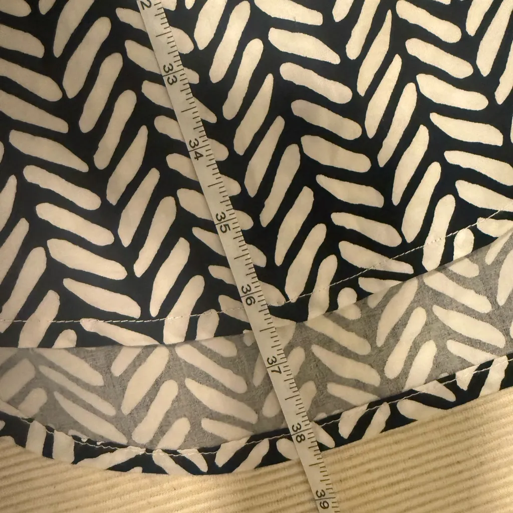 Hatley Black White Cotton Tunic Dress Coverup L Large Boho Print 3/4 Sleeve - Image 5