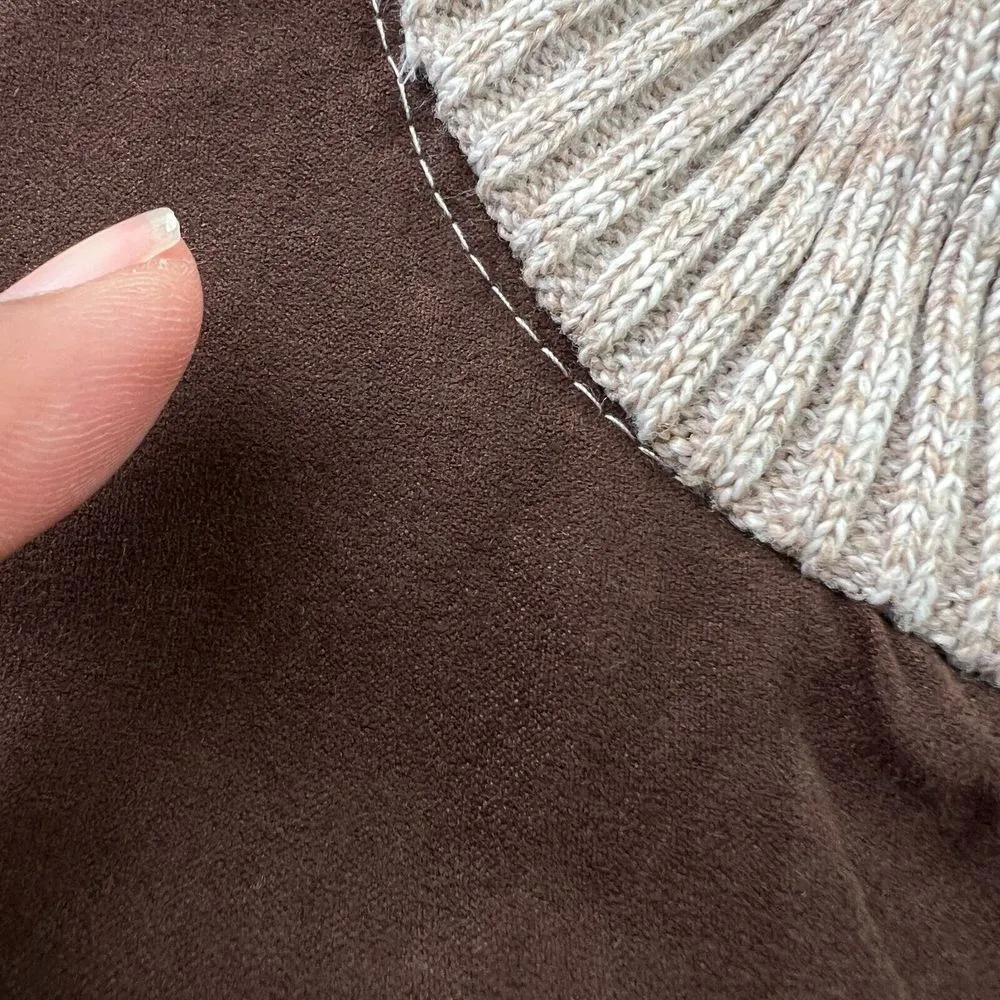 Buffalo David Bitton Mens Small Westony Knit Full Zip Jacket Brown Check Lined - Image 9