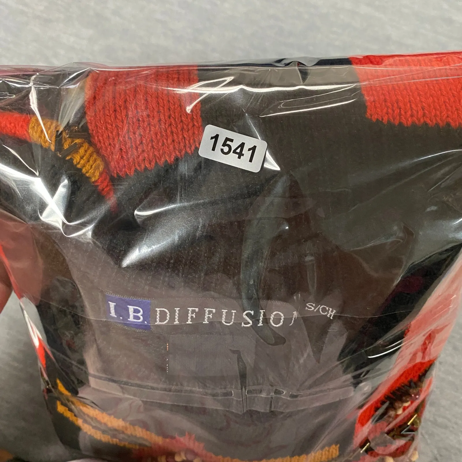 I.B. Diffusion Small Y2K Knit Sweater Beaded Diamond Pattern Vintage Abstract Black - Image 8