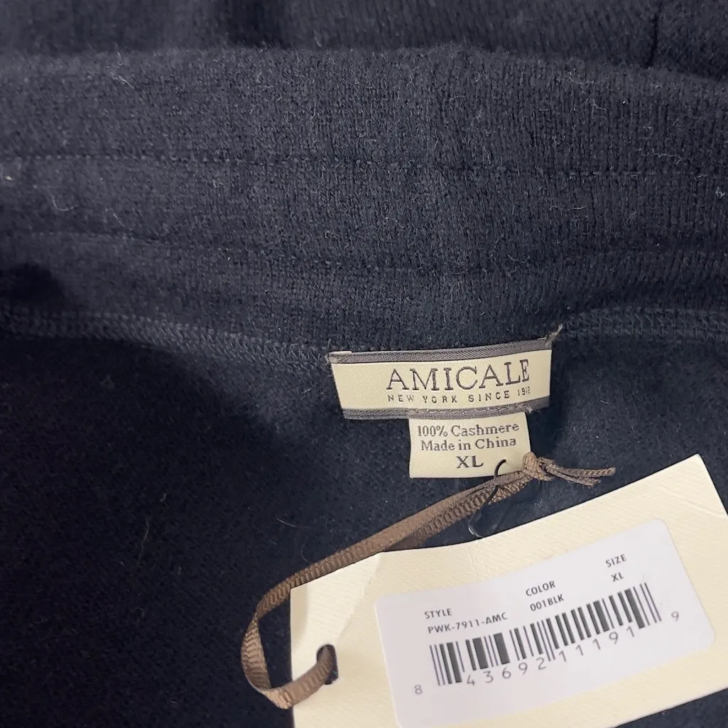 nwt AMICALE cashmere lounge jogger pants sweatpants XL black womens - Image 5