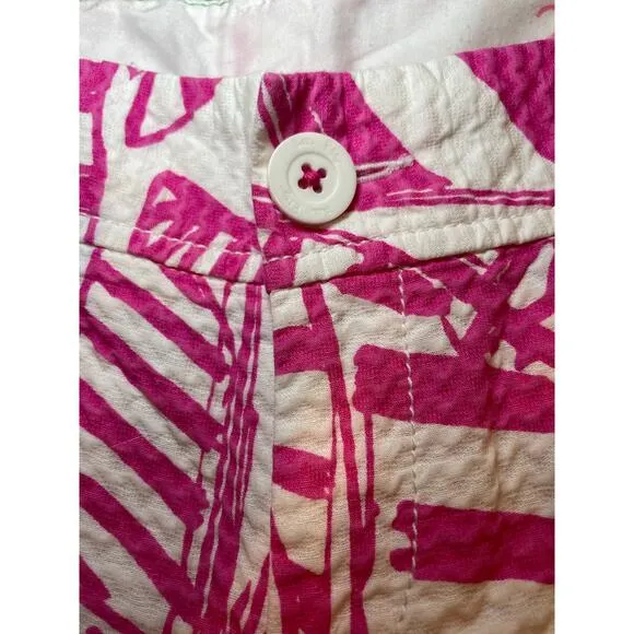 Lilly Pulitzer Women 2 Shorts Pink & White‎ Callahan 5" Yacht Sea Print Nautical - Image 10