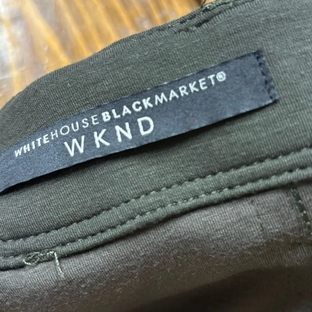White House‎ Black Market Olive Green Straight Crops Size 4 - Image 11