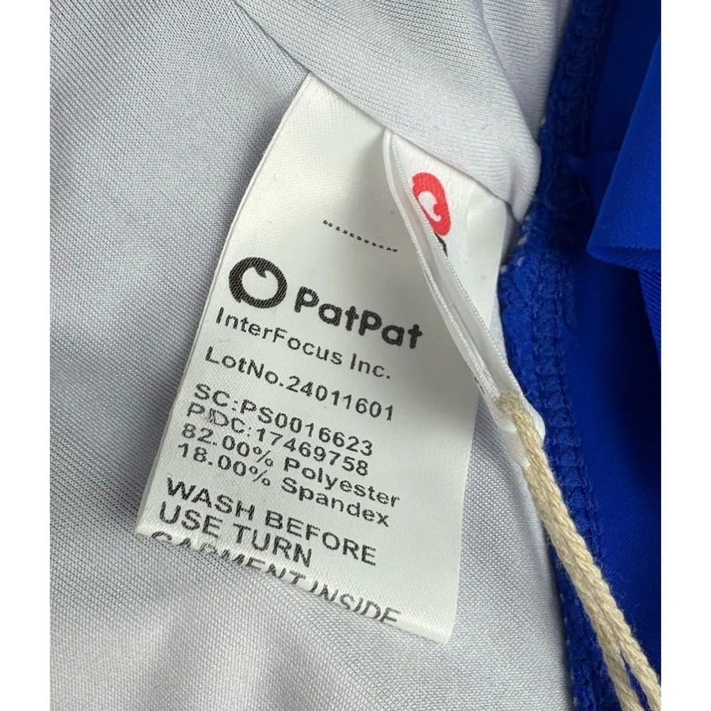 *New PatPat 2 Pc Bikini Swimsuit Womens Lg Blue Tropical Hawaiian Beach Resort - Image 6