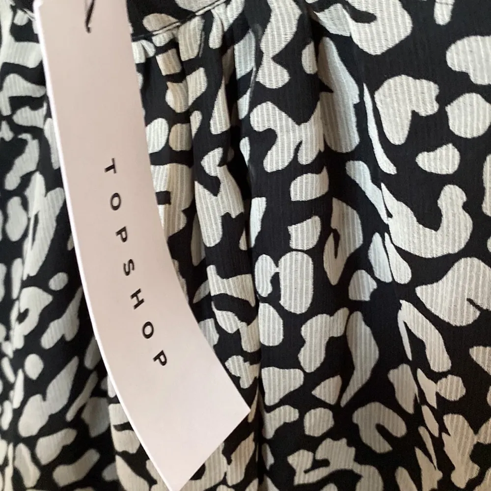 Topshop Animal Print Leopard Cheetah Dress Long Sleeves Ruffle Collared Size 2‎ - Image 6