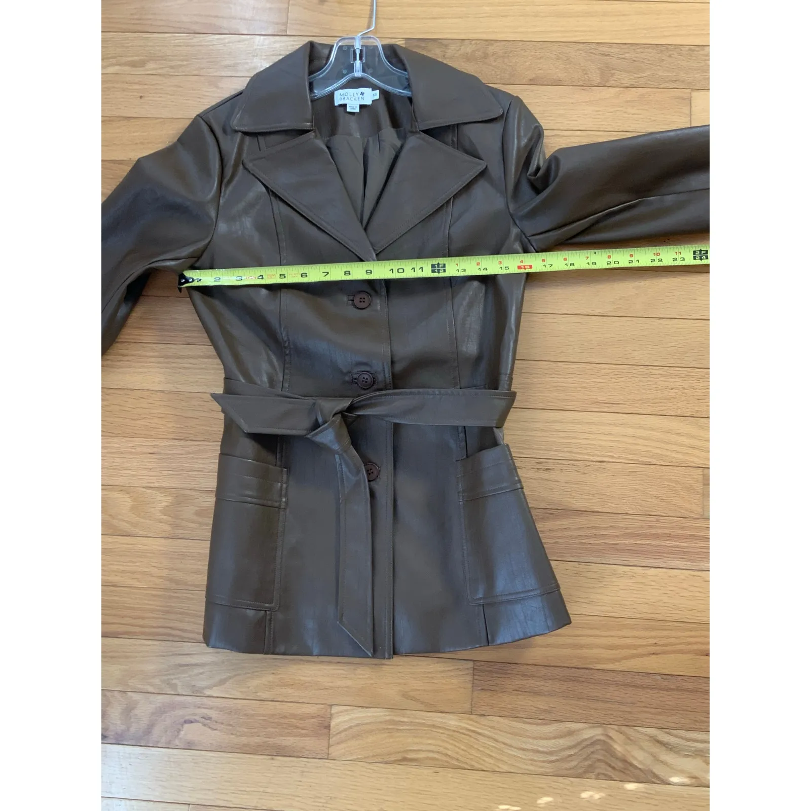 Molly Bracken Faux Leather‎ coat size xs - Image 5