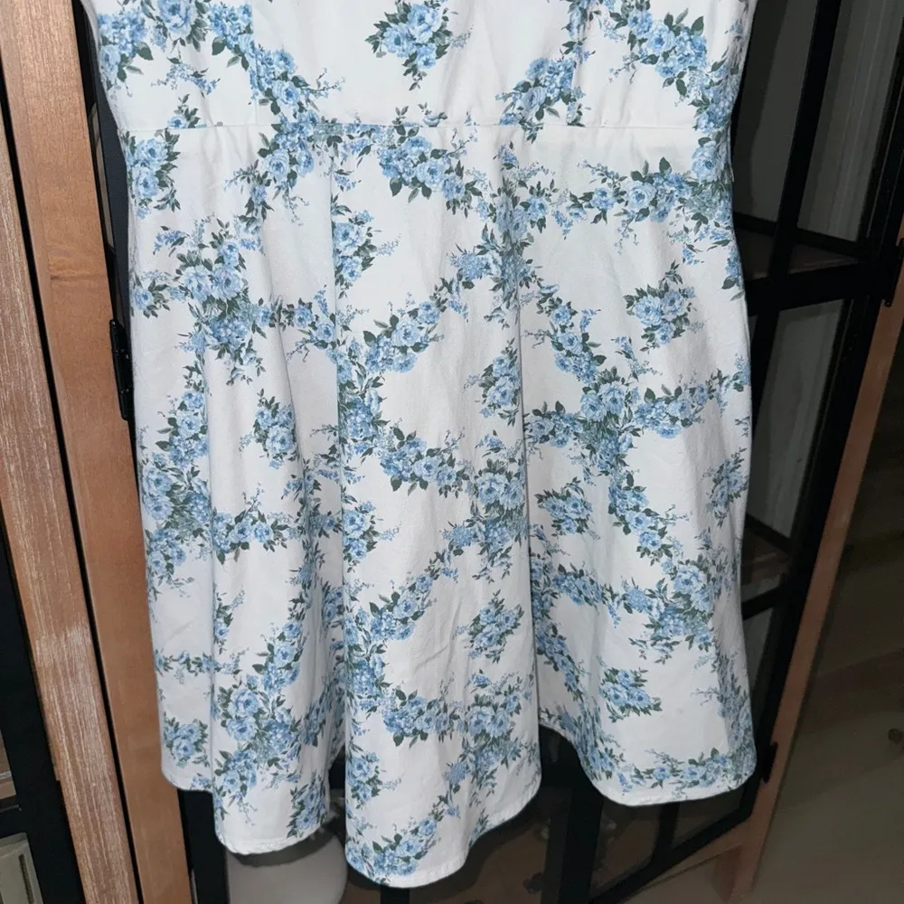 Altar’d State bows mini dress floral hydrangea print square neck pockets roses - Image 6