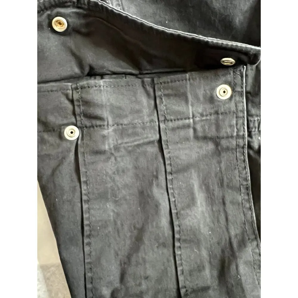 H&M womens size XL 36 X 28 pants black cargo  snap pockets button-fly closure - Image 5