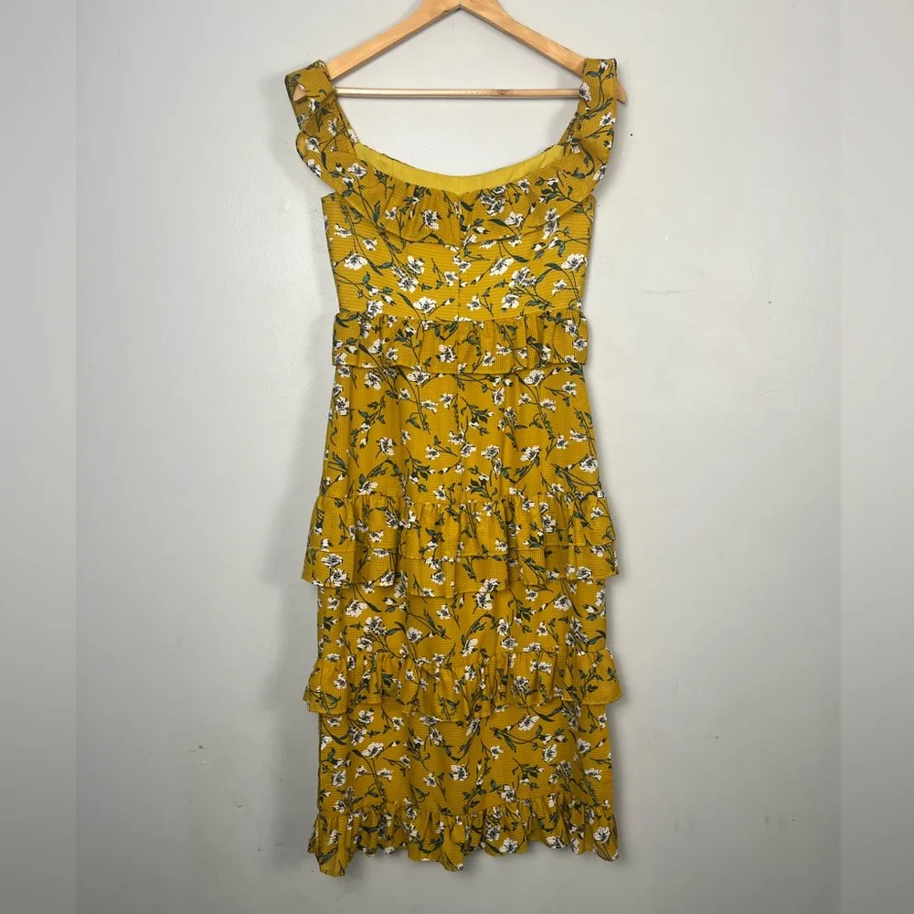Revolve Tularosa lily dress in yellow dolly floral size small spring midi - Image 7