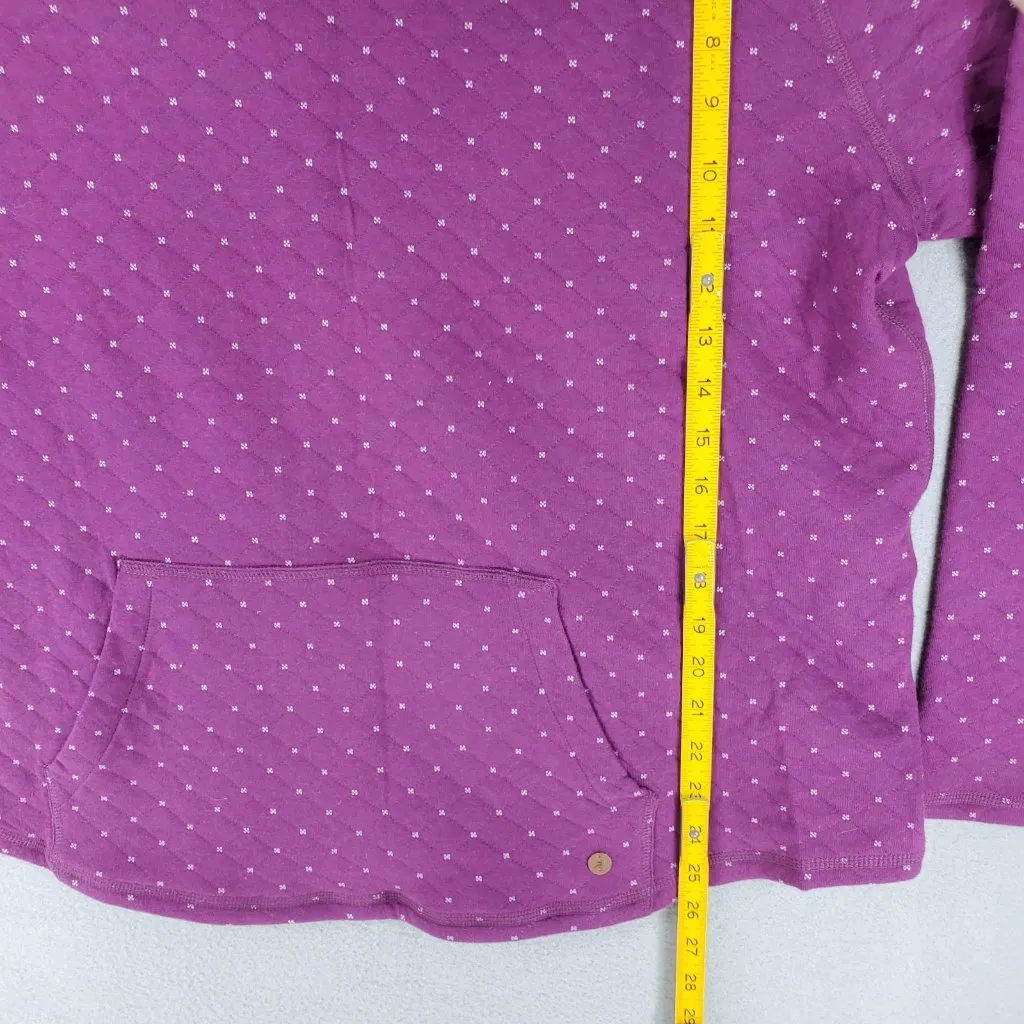 New Orvis Quilted Cowl Funnel Neck Womens Size XL Sweatshirt Double Faced Purple - Image 5