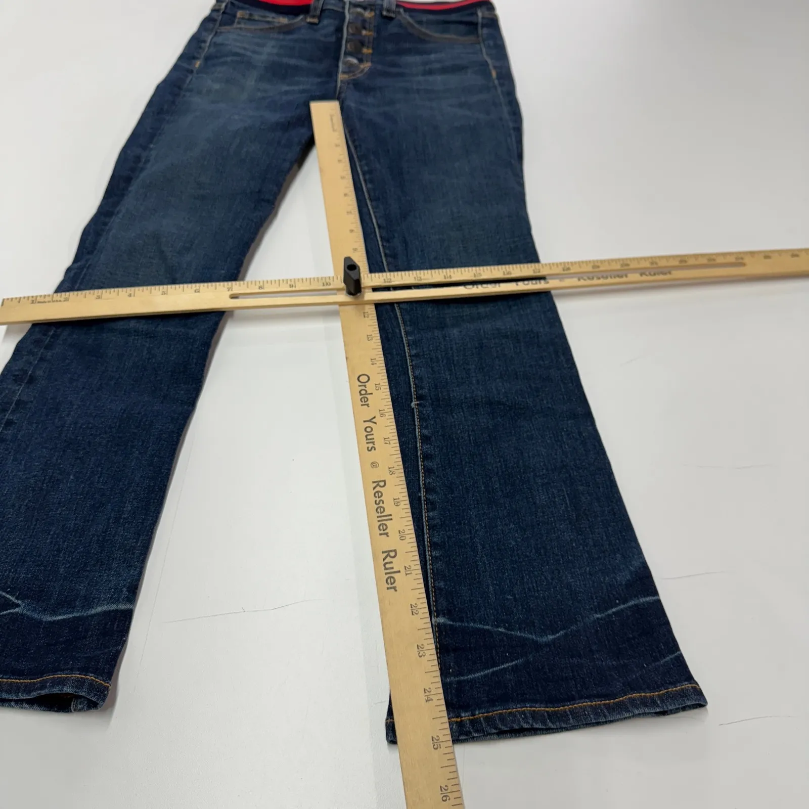 Veronica Beard Jeans Womens Size 24 Blue Carolyn Baby Boot Tidal Wash Button Fly - Image 10