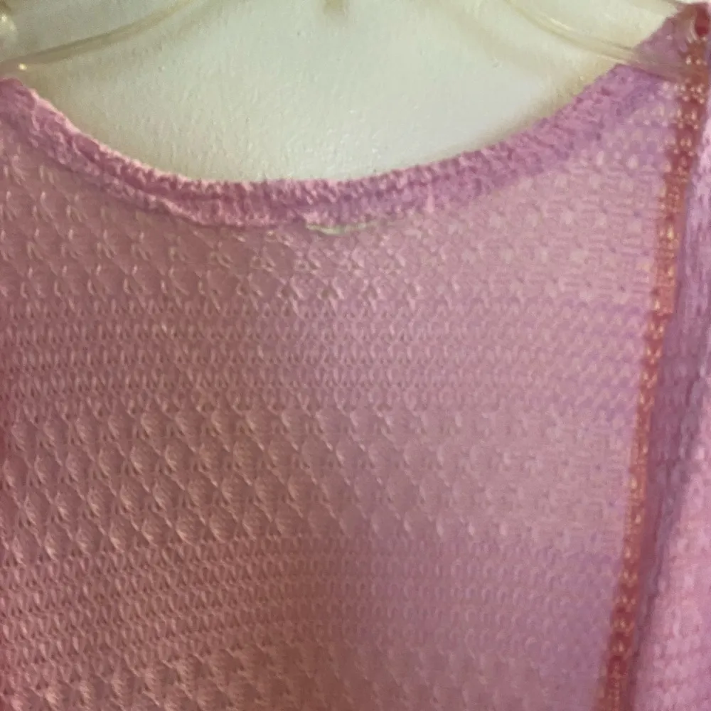 Women’s Pastel Petal Pink Cardigan S Small Knit Lace Bottom Bust 32” 34” - Image 2