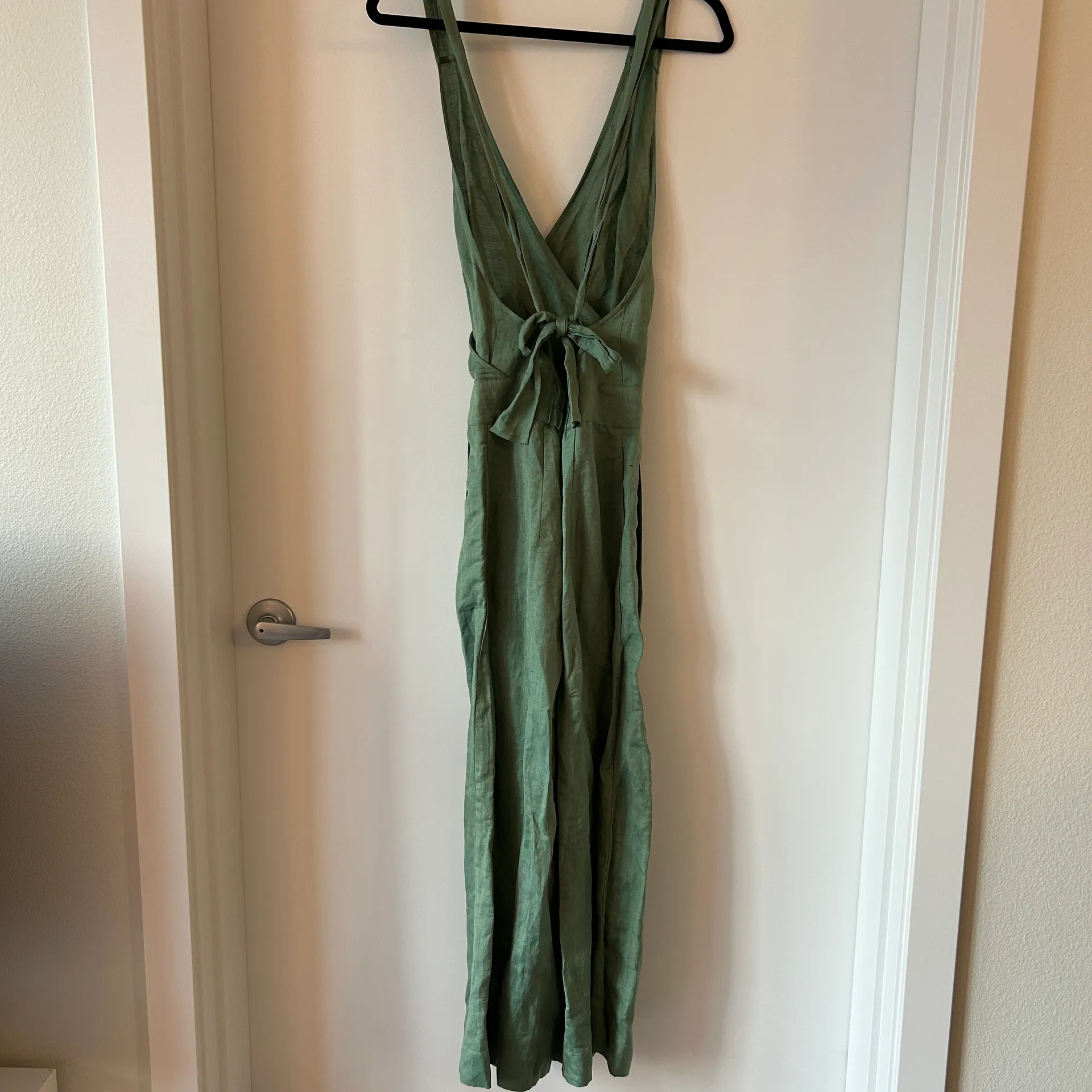 Rujuta Sheth Saturday Sage Green Linen Wide Leg Jumpsuit Size S NWOT - Image 10