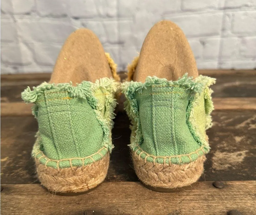Soludos Multicolor Striped Frayed Espadrille Boho Citrus Rainbow - Image 3