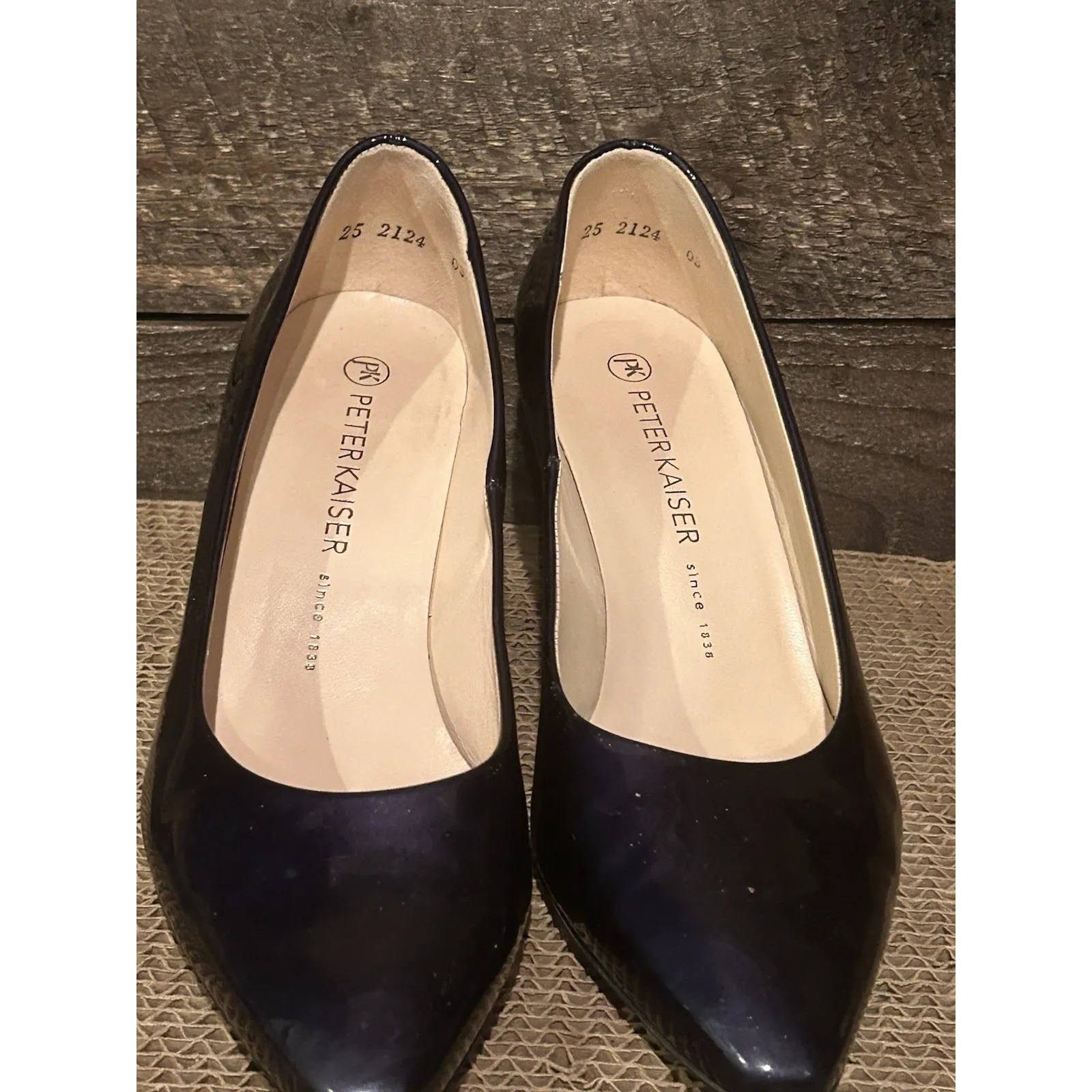 Women's‎ Peter Kaiser Stacked Heel Blue Patent Leather UK5 US7.5 Size 7.5 - Image 5