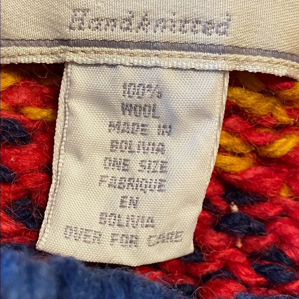 Vintage Express Tricot Cardigan Women One Size Handknit Wool Aztec Incan OS Green - Image 8