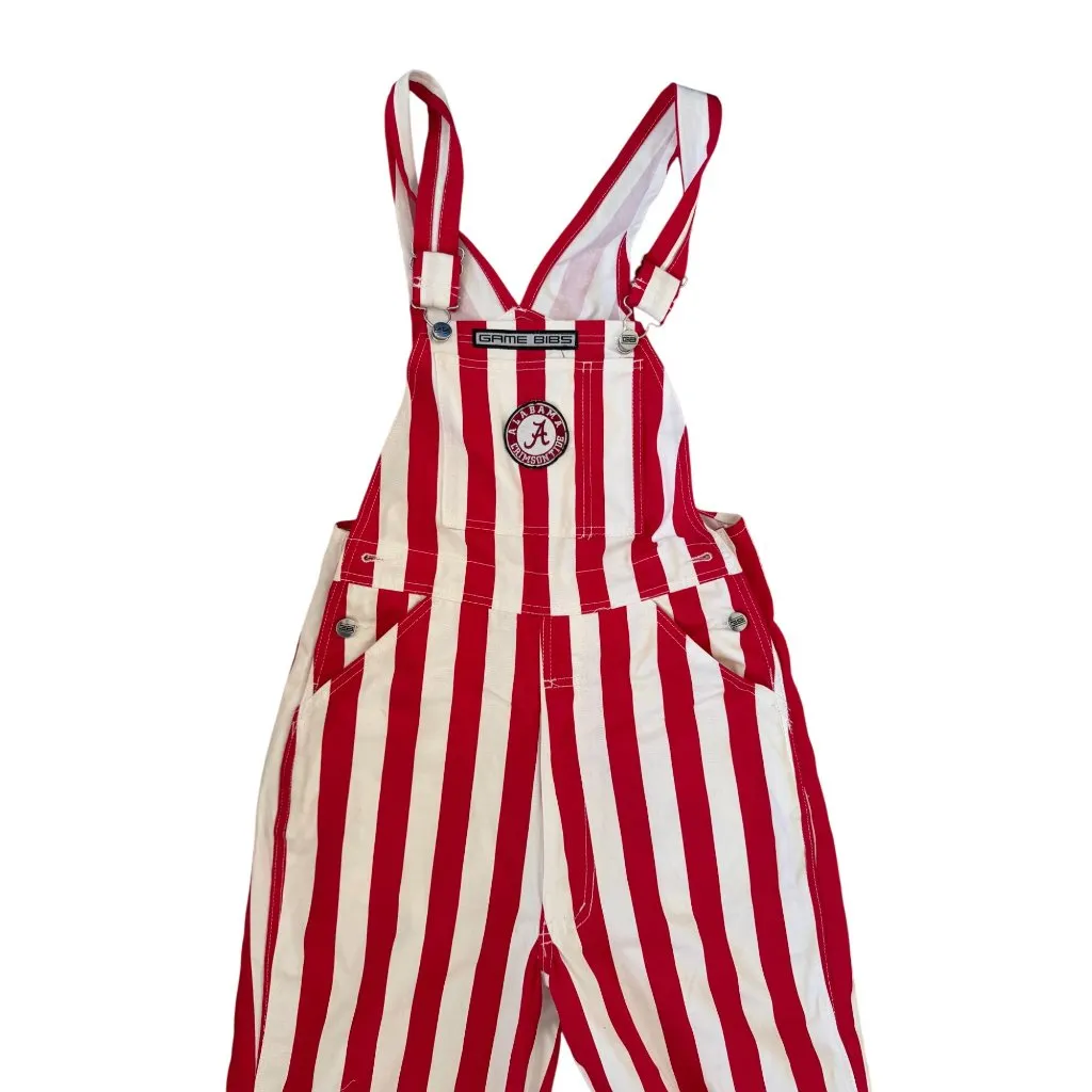 GAME BIBS Women's Alabama Crimson Tide Striped Roll Tide Overalls Size XS - Image 6