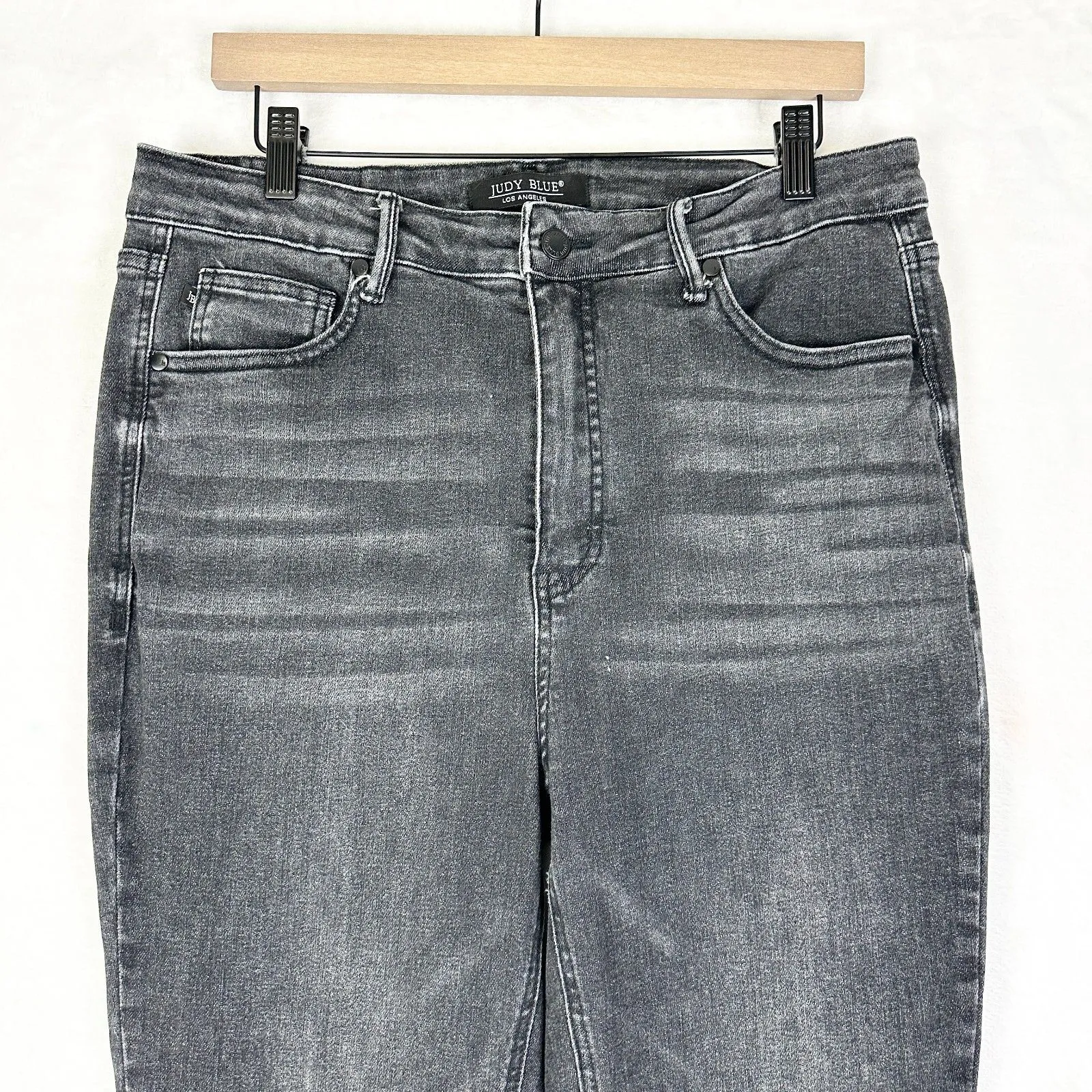 Judy Blue Tummy Control Black Wash Skinny Jeans Size 15/32 Stretch High Rise - Image 5