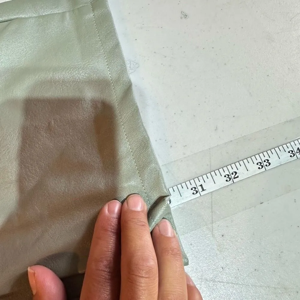 Princess Polly Women's Pleated High Rise Charly Straight Pants Sage Green Size 6 - Image 11