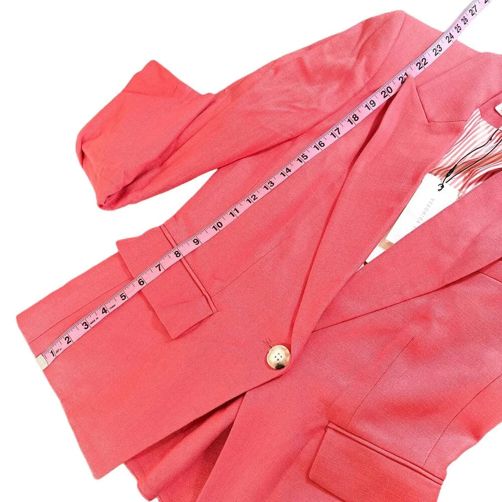 Veronica Beard  NEW Danielle Dickey Blazer Single Button Jacket Melon Pink 2 - Image 13