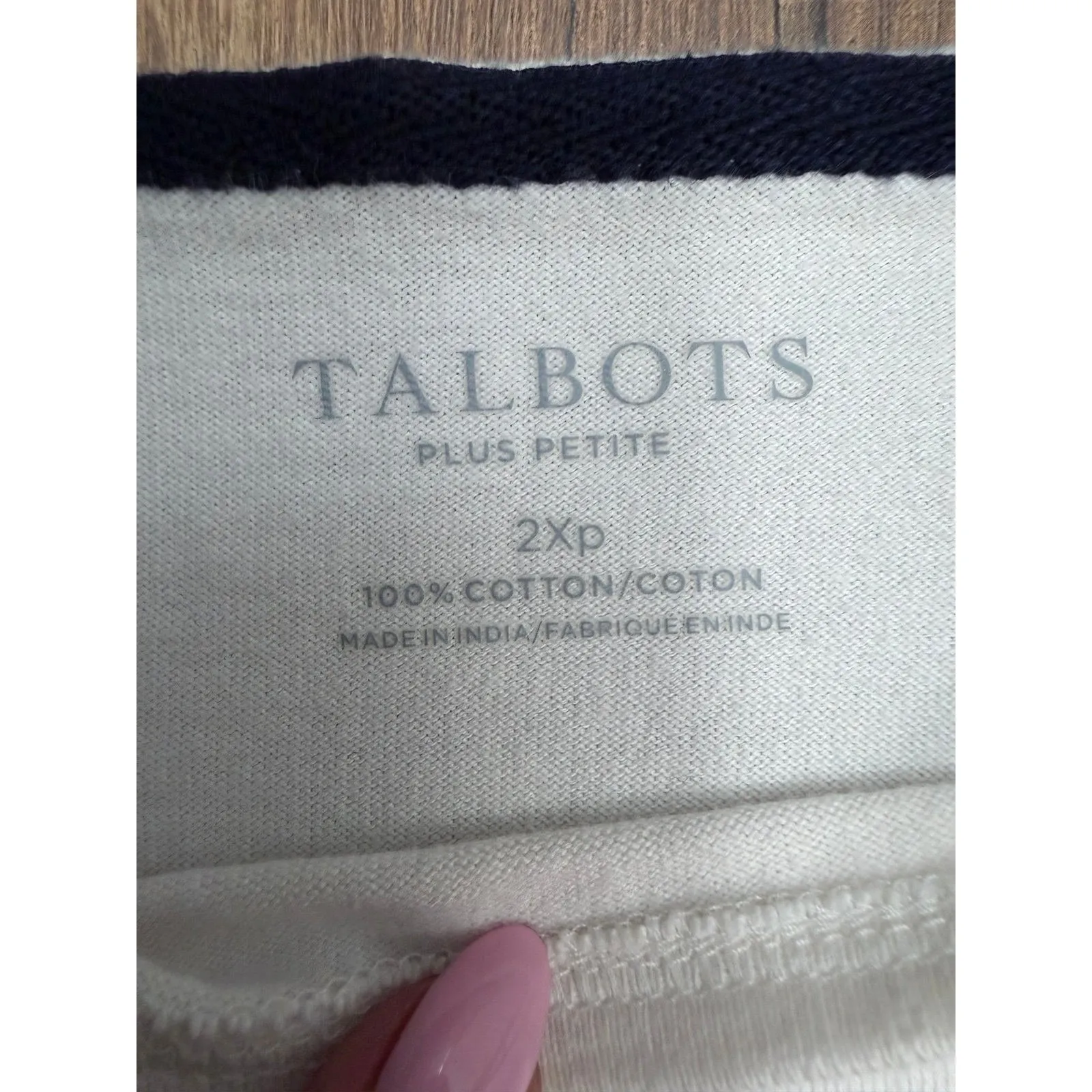 Talbots Nautique Anchor Striped Boatneck Top Red White Long Sleeve 2X‎ Petite - Image 5