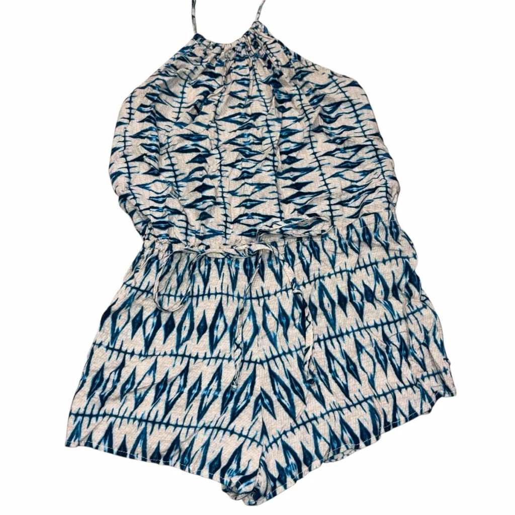 Frankie’s Bikinis Ikat Shibori Dylan Halter Short Romper Jumpsuit size Small - Image 5