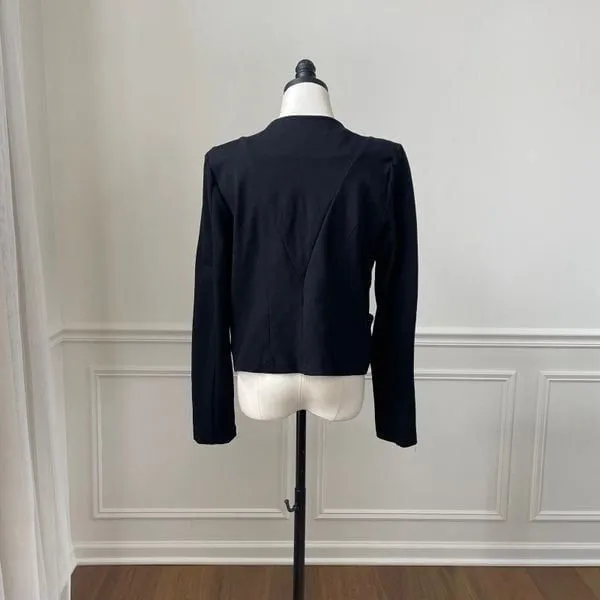 Stoosh Black Blazer Jacket Front Hook Pockets L - Image 10