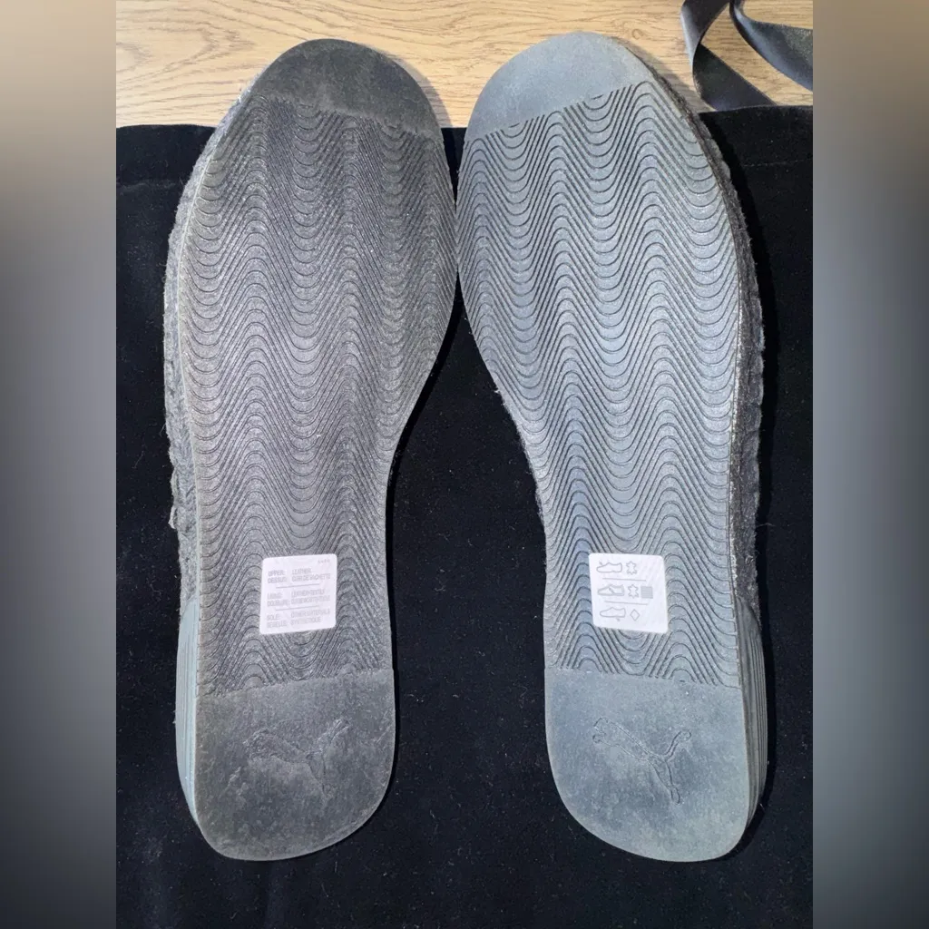 New Fenty Puma By Rihanna Suede Womens 7.5 Espadrilles Black With Dust Bag & Box - Image 12