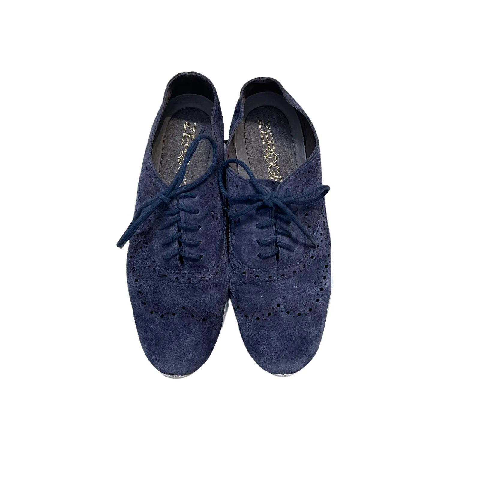 Cole‎ Haan Womens ZeroGrand Grand OS Wingtip Shoes Size 7.5B Blue Suede - Image 3