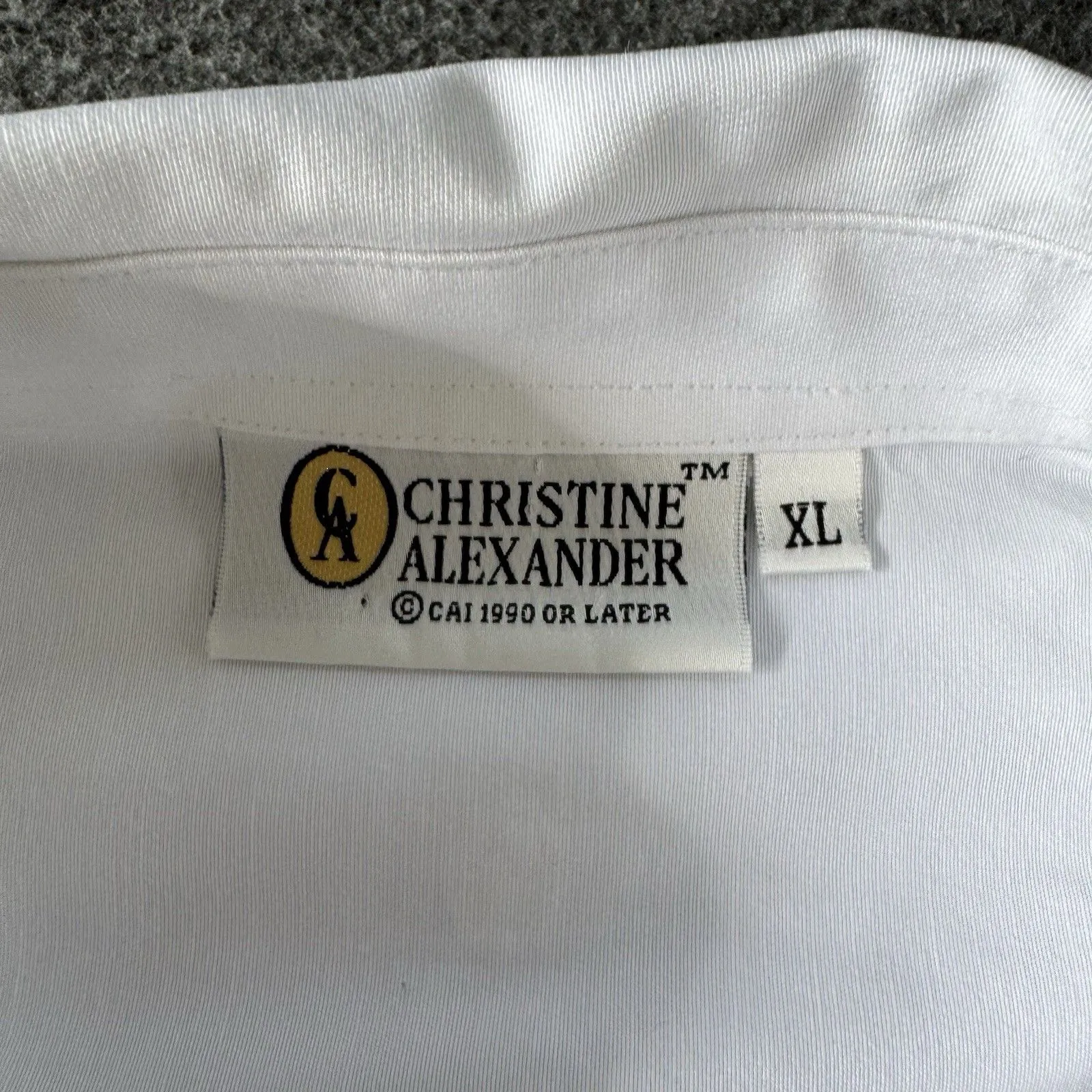 Vintage Christine Alexander Swarovski Crystal Embellished Top Size XL Western White - Image 4