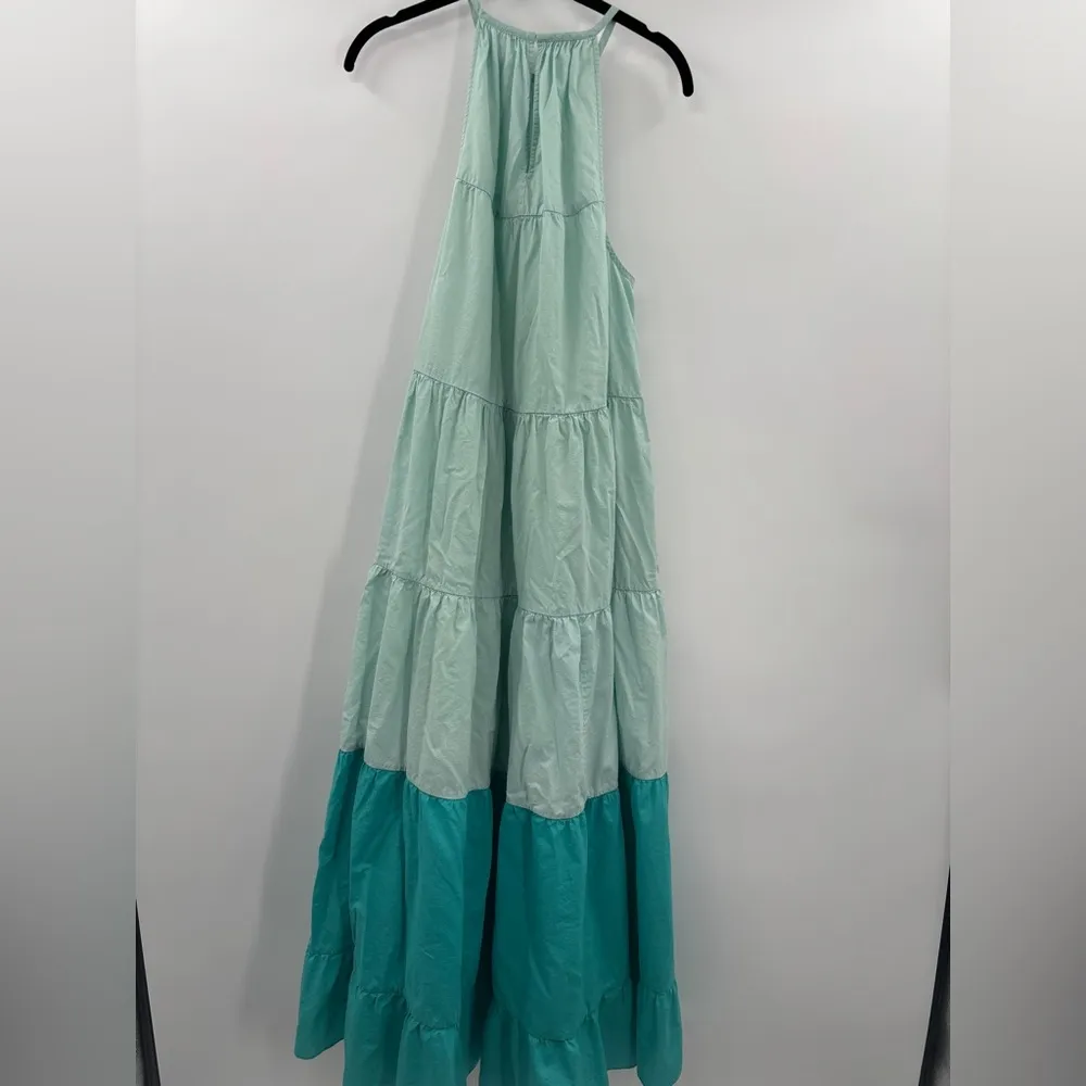 Rhode Resort Julia Tiered Halter Maxi Dress Blue Size L - Image 4