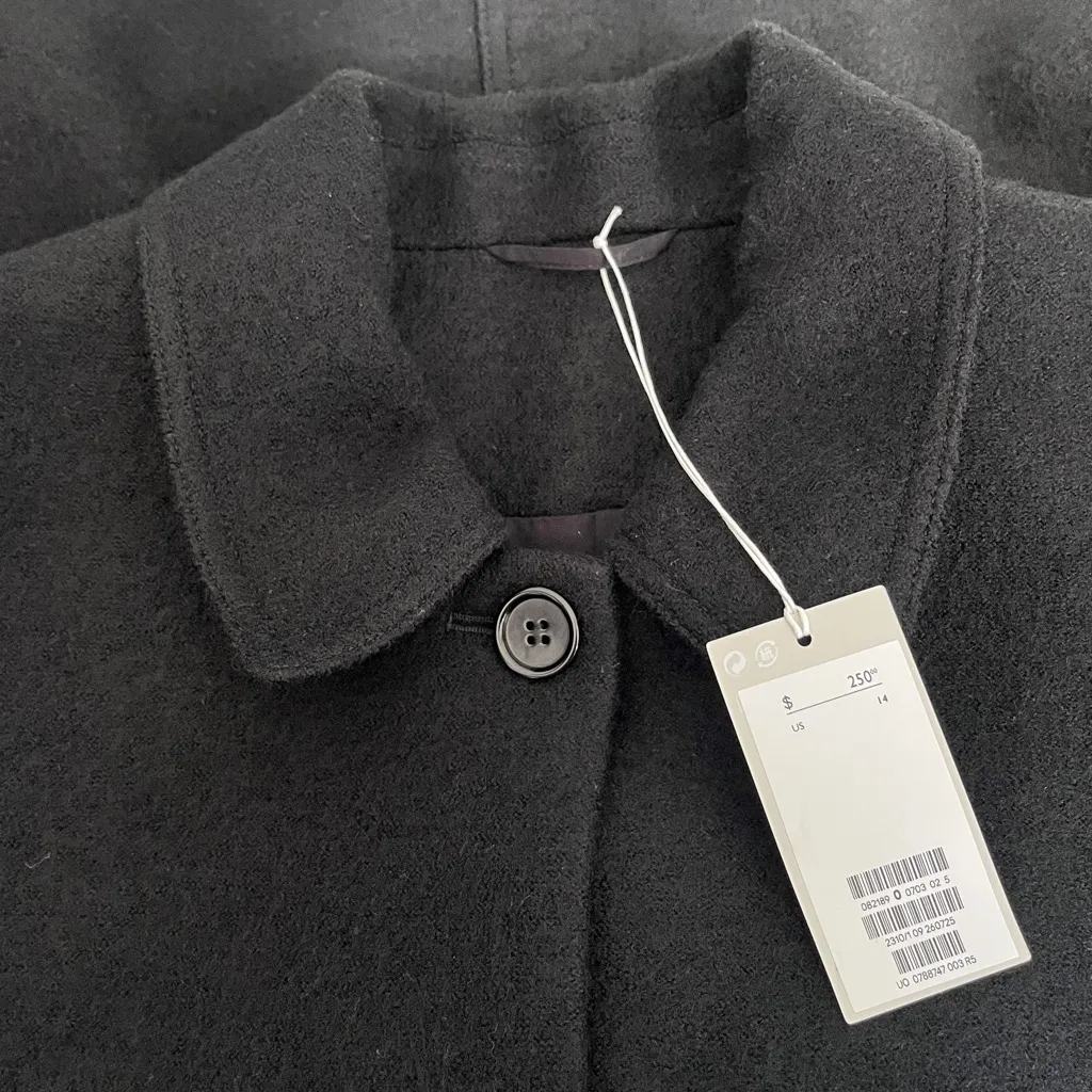 COS NWT  Black 100% Boiled Wool Jacket, Size 14 - Image 7