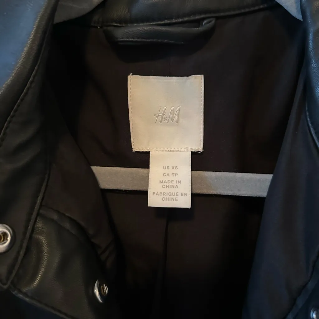 H&M Black Leather-Style Jacket - Image 3