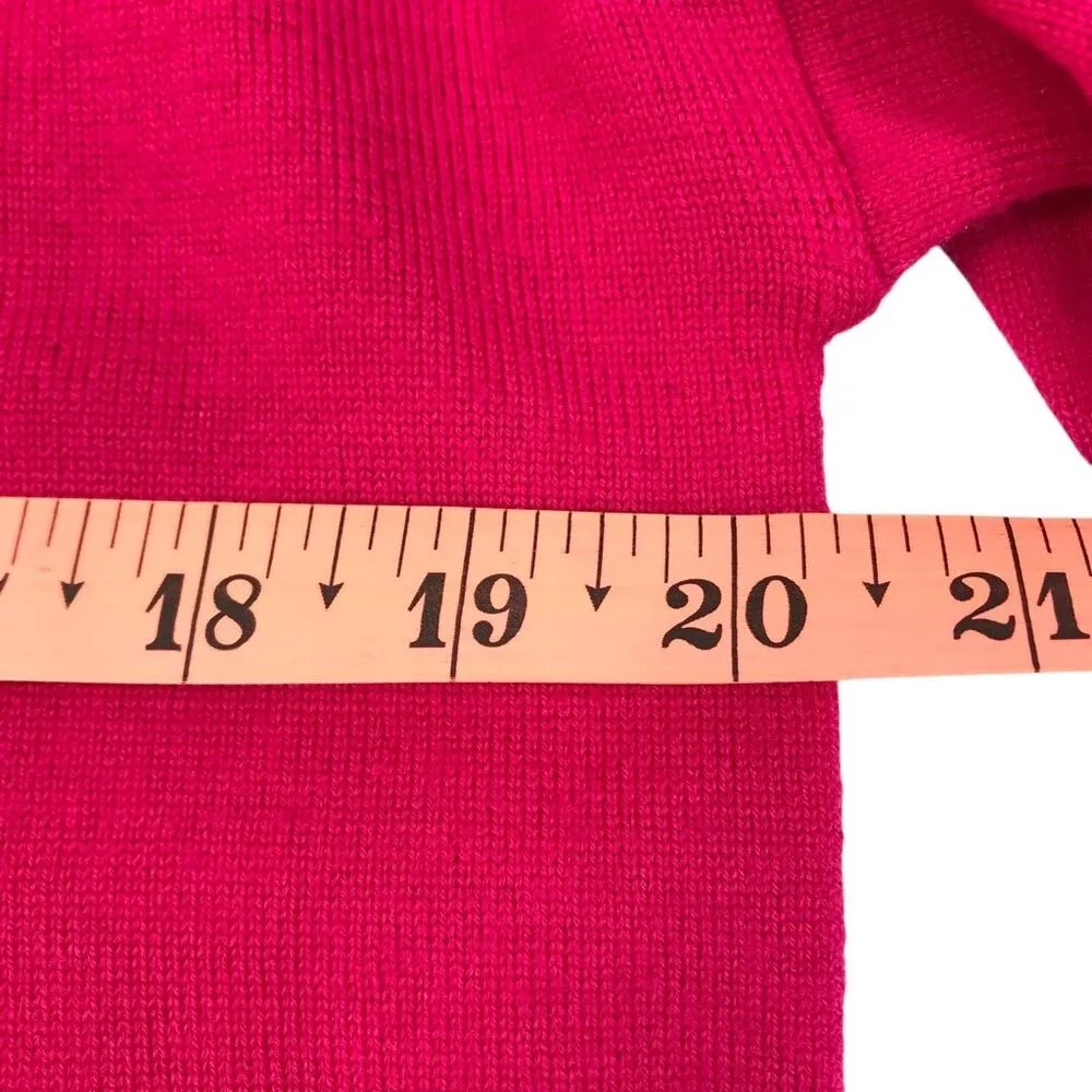 ELLEN TRACY Merino Wool Long Sweater-Tunic Women S Pink Feminine Fairy Preppy - Image 9