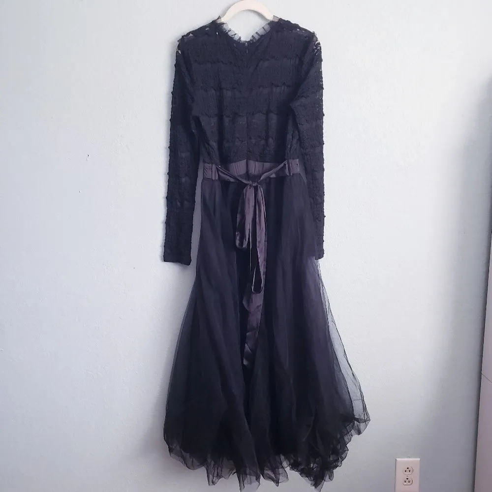 Baltic Born Lonnie Black Lace Long Sleeve Tulle Dress - Image 6