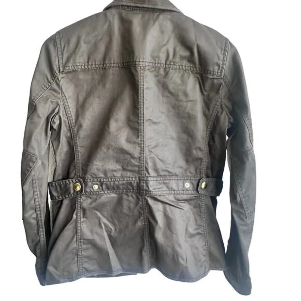 J.Crew Downtown Field Jacket‎ Olive Green Size XS Waxed Cotton Outdoors Utility - Image 2