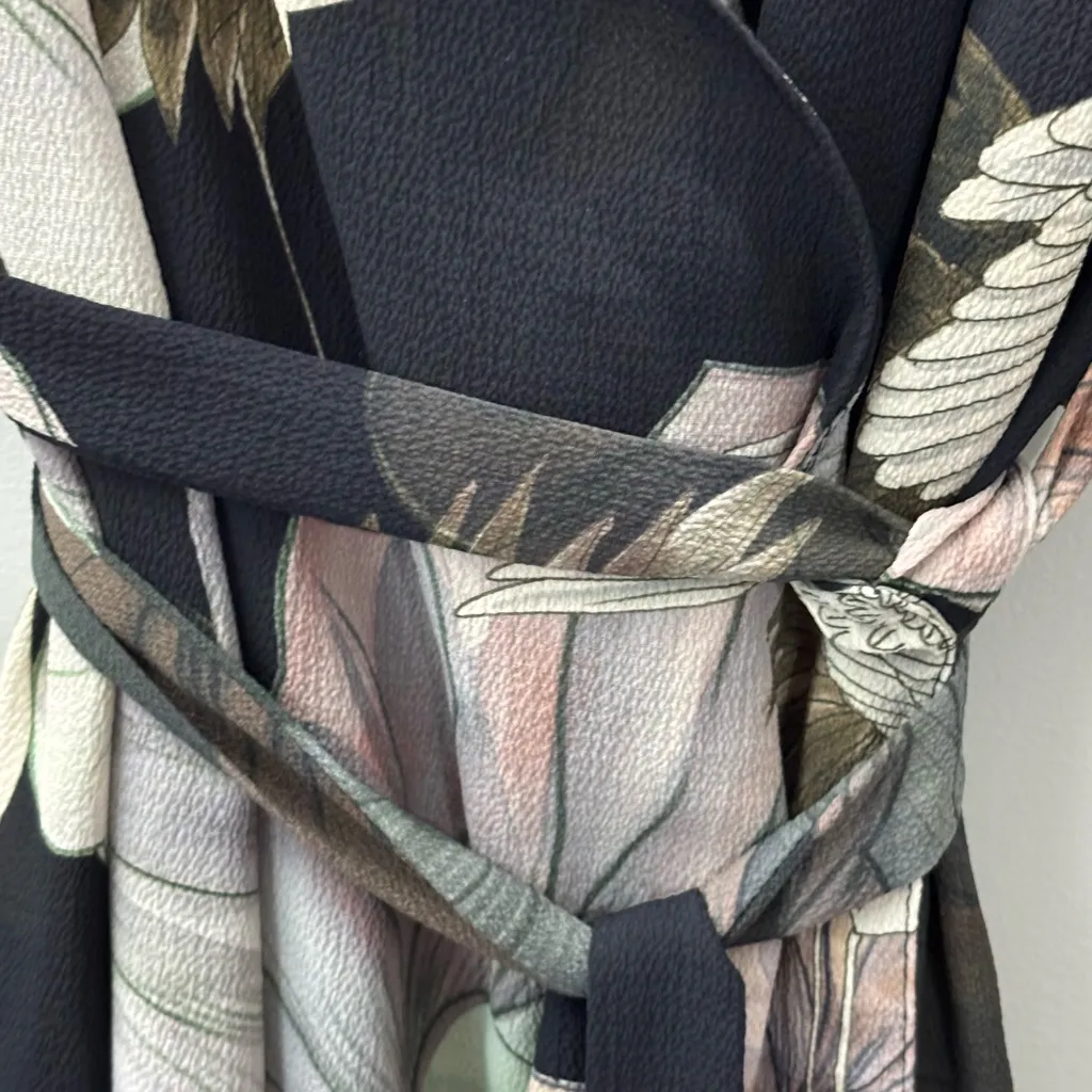 NWT Zara floral sheer wrap dress victorian Whimsy dark academia size Medium Midi - Image 8