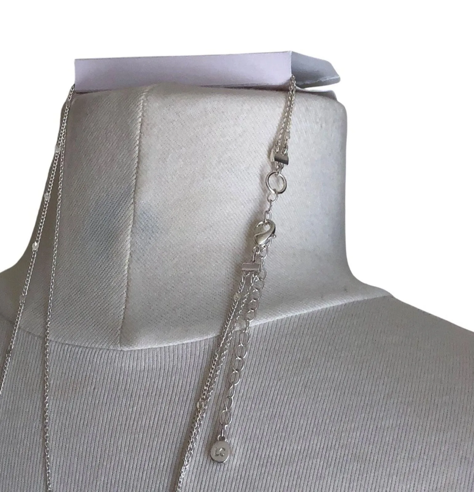 LC Lauren Conrad NIP Silver Tone Double Strand Sand Dollar Pendants Necklace - Image 5