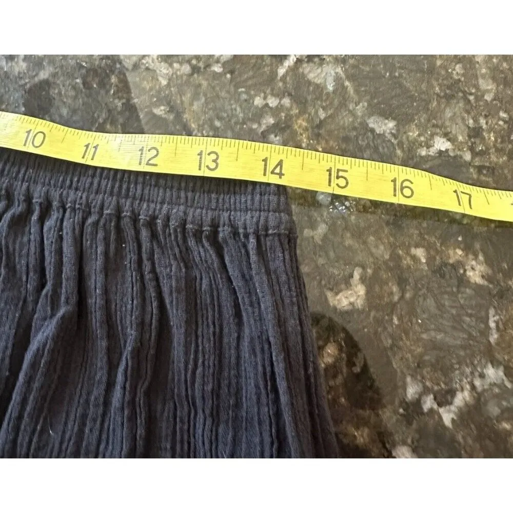 Two Twenty Collection Tiered Midi Skirt Fairy Pull On A Line Size M 100% Cotton Black Size M - Image 5