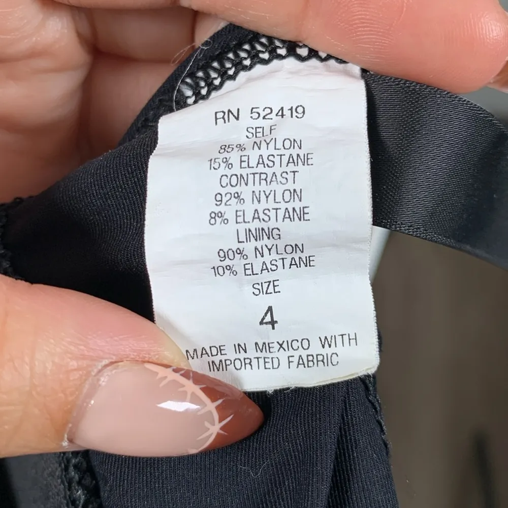 La Blanca Black Sweetheart Neck Tankini Top Size 4 EUC #DS-1729 - Image 4