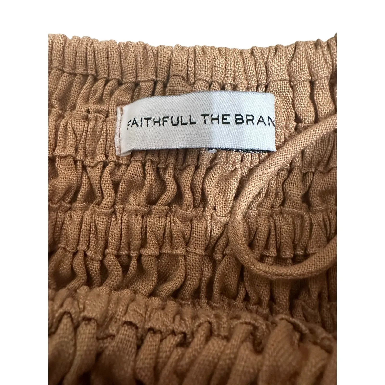 Faithfull the brand Latia hazelnut‎ smocked tube Top size Small - Image 4