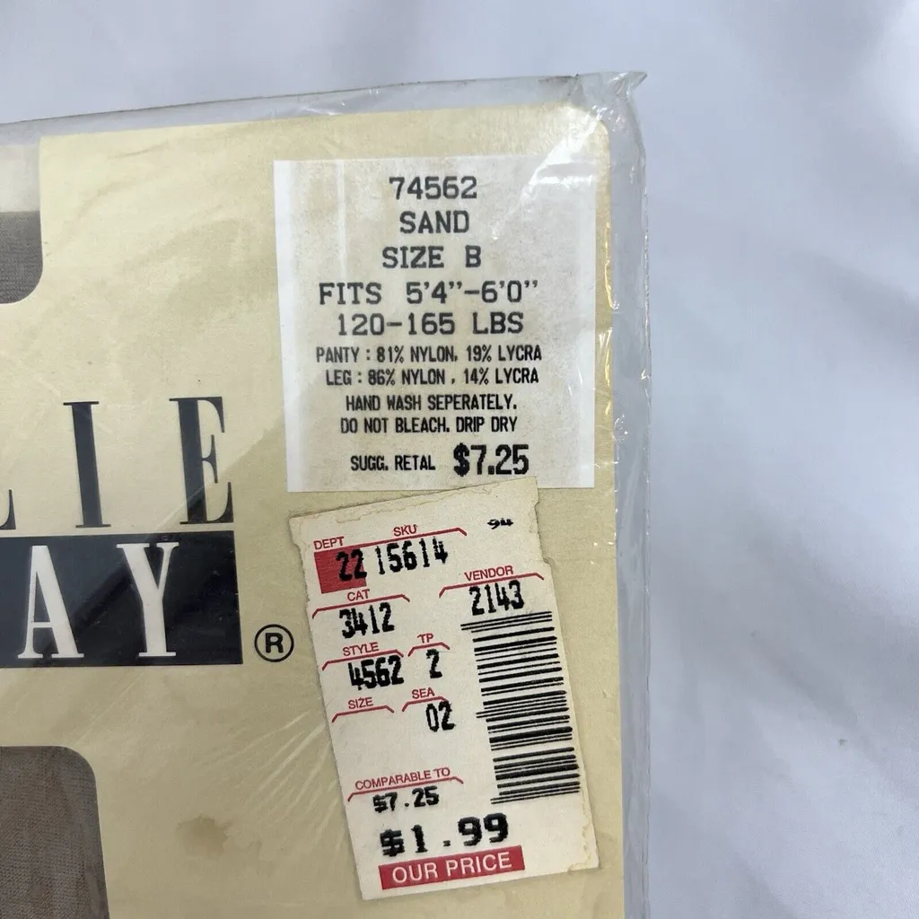 Vintage Leslie Fay Body Slimmers Long Line Control‎ Top Pantyhose Sand Size B - Image 5
