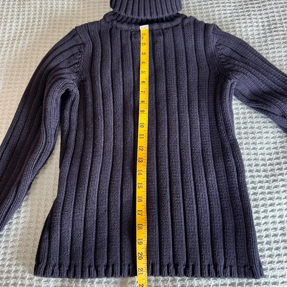 Vintage Tommy Hilfiger Turtleneck Sweater Womens Large Navy Blue Shirt Top Y2K - Image 9