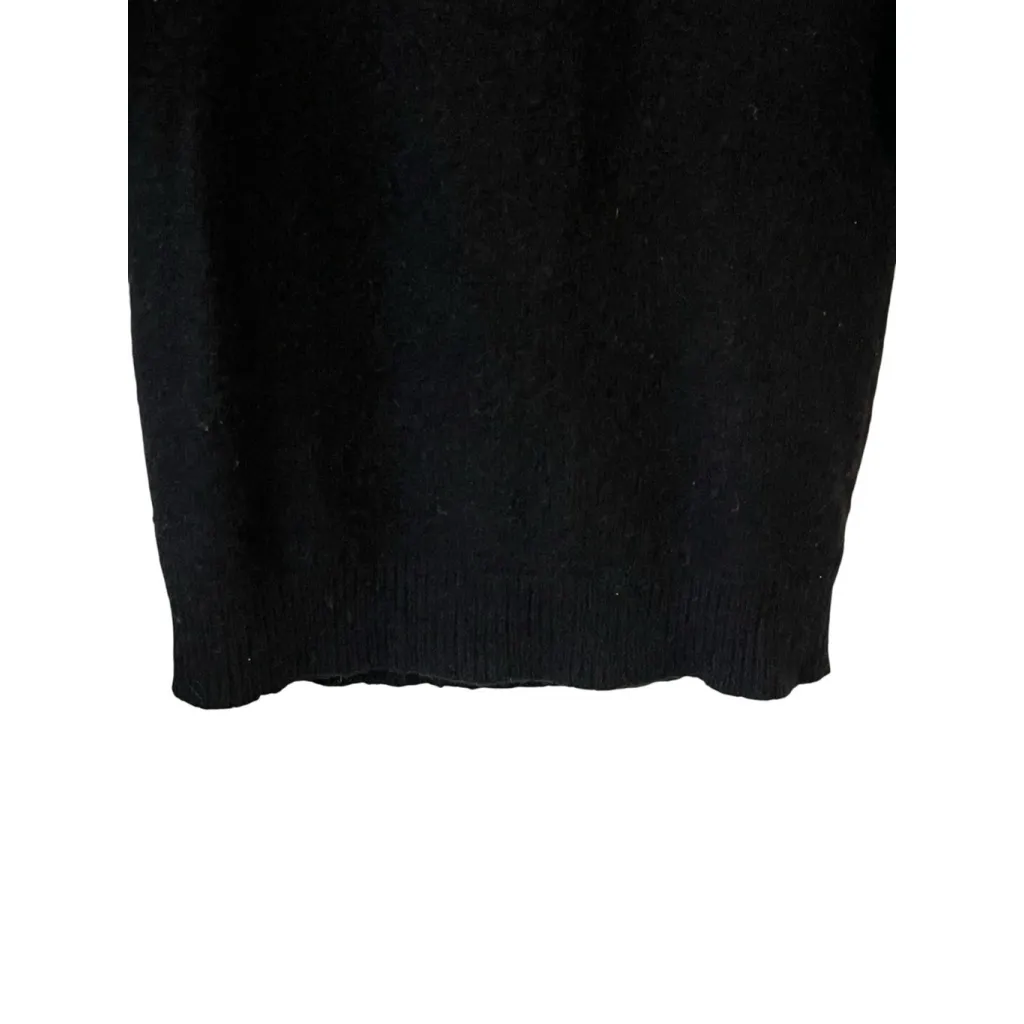 frenchi Lamb's Wool Rabbit Hair Sweater Womens S Black 3/4 Sleeve Open Back - Image 5