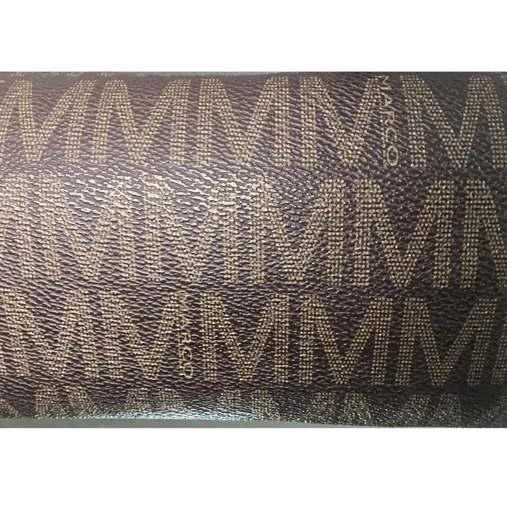 M Marco Collection Brown Monogram 3 pc Set Crossbody Purse Wristlet‎ - Image 3