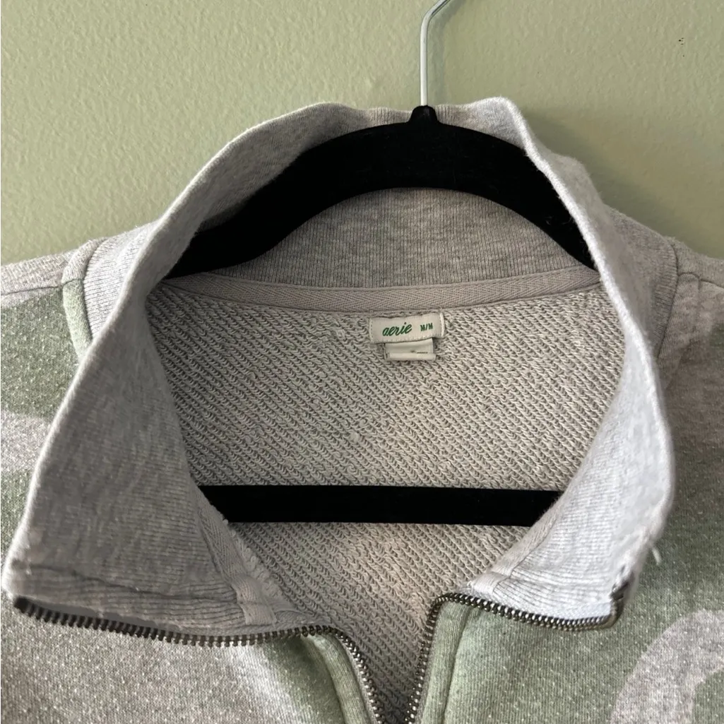Aerie Camo  Quarter Zip-Up Sweatshirt - Image 2