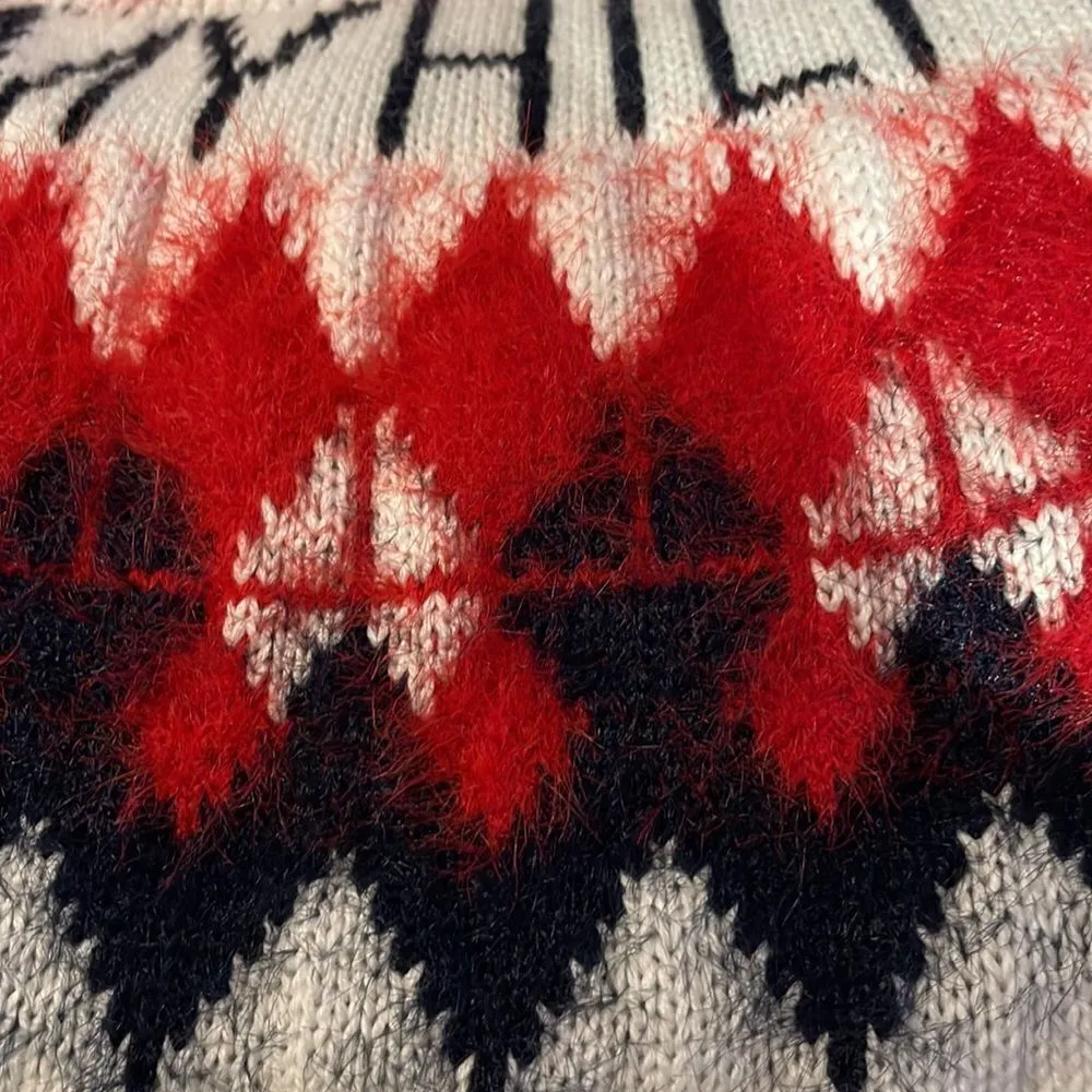 Tommy Hilfiger Fair Isle Argyle Logo Crewneck Sweater Medium - Image 12