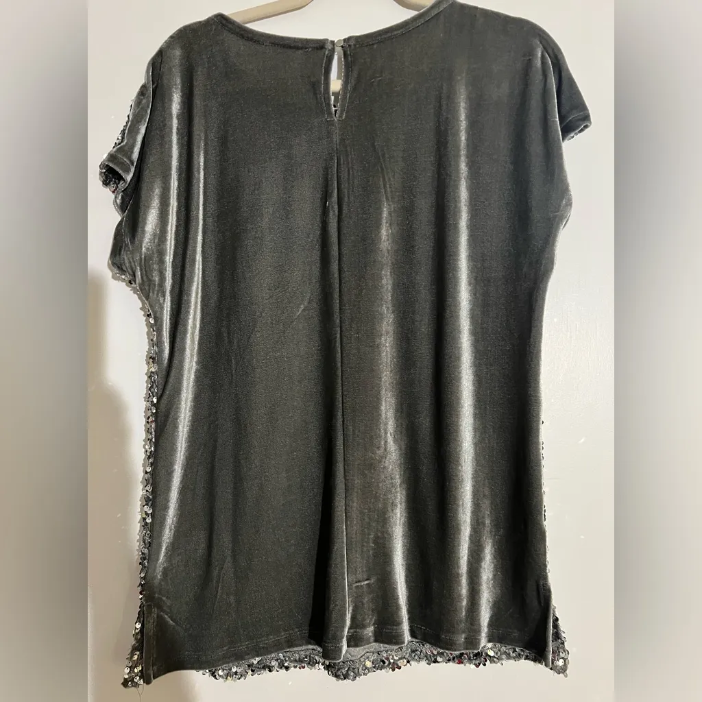 Unbranded Sequin & Velvet Party Top – Size L - Image 2