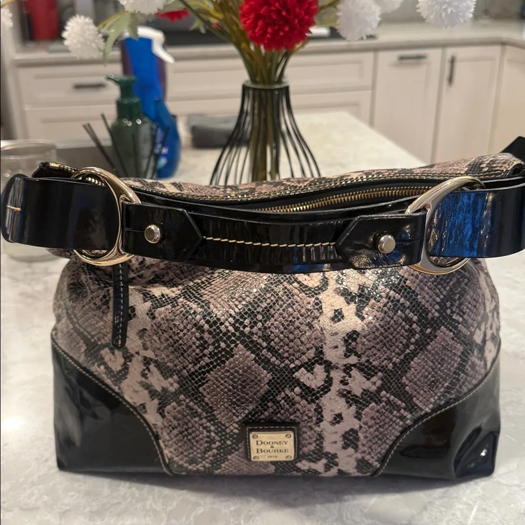 Dooney & Bourke , python, black and gray hobo shoulder bag - Image 9