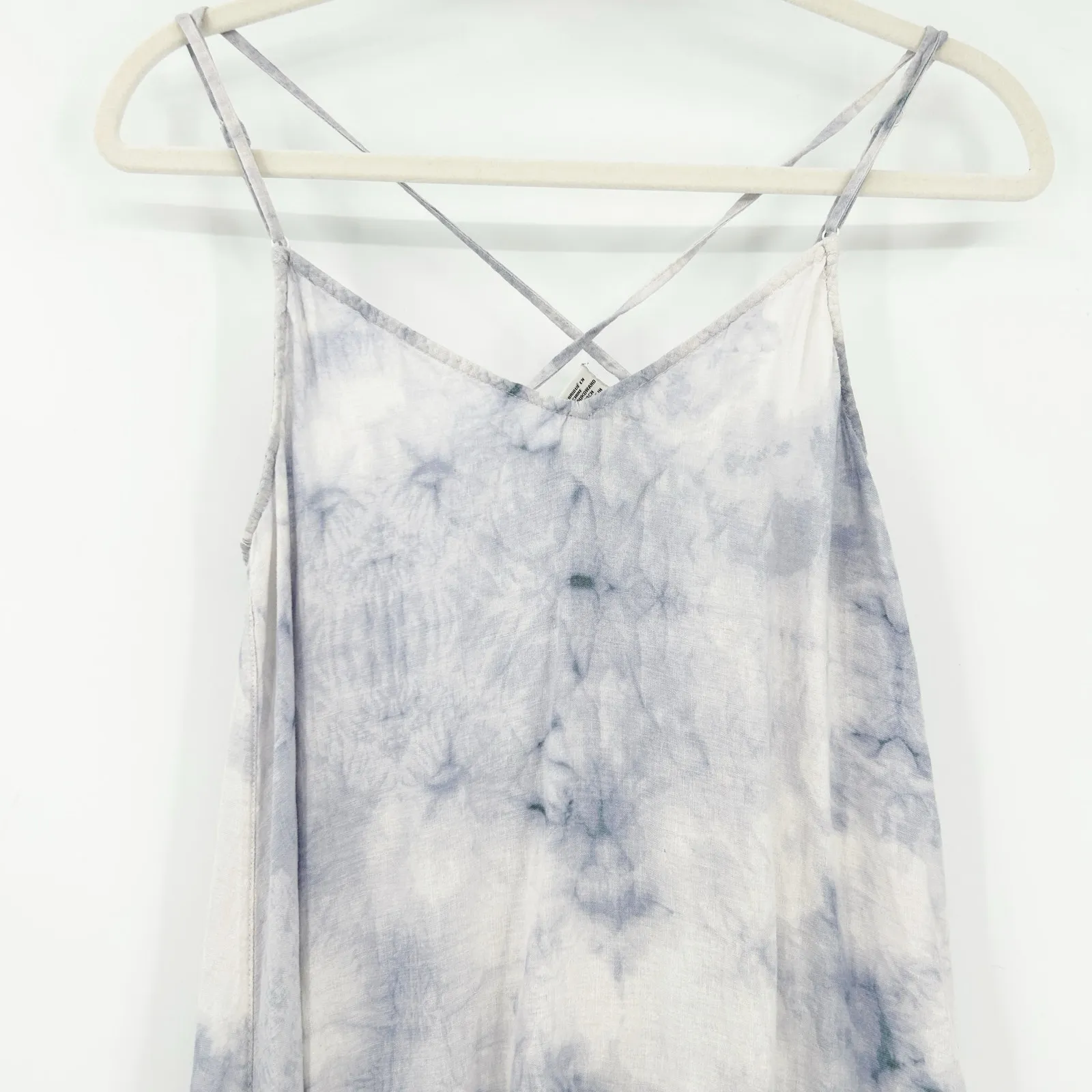 Rachel Zoe Boho Beachy Linen Blend Handkerchief Hem Tie Dye Summer Dress‎ Size S - Image 4